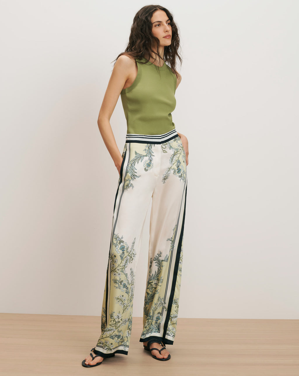 Veronica Beard Jordyn Cropped Tank Top - Cactus