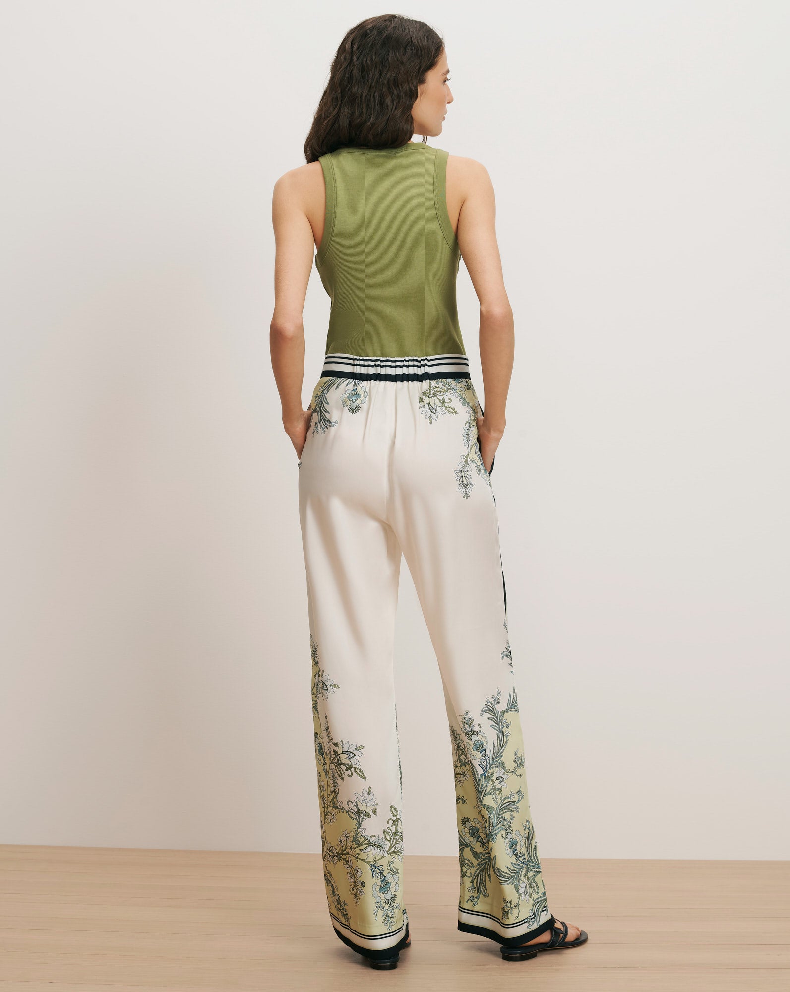 Veronica Beard Jordyn Cropped Tank Top - Cactus