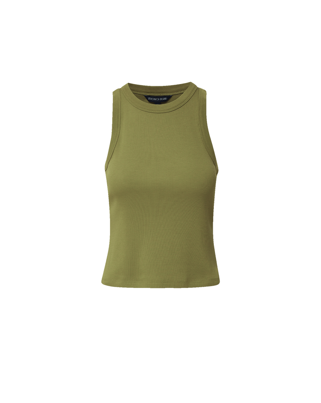 Jordyn Cropped Tank Top in Army Green Cactus | Veronica Beard