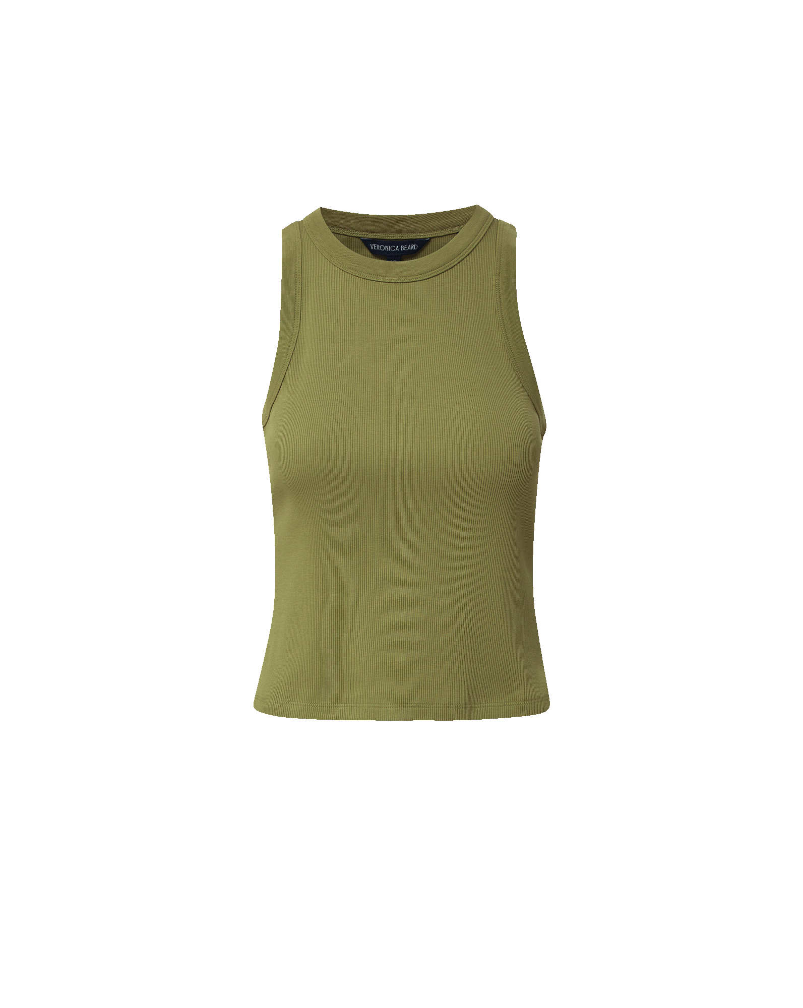 Jordyn Cropped Tank Top in Army Green Cactus | Veronica Beard