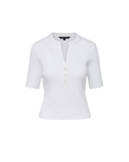 Veronica Beard Reubian Henley T-Shirt - White