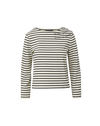 Veronica Beard Hovey Embroidered Stripe Top Dove/Navy Stripe