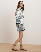 Veronica Beard Briarcliff Terry Tunic Dress - Blue Jay Multi