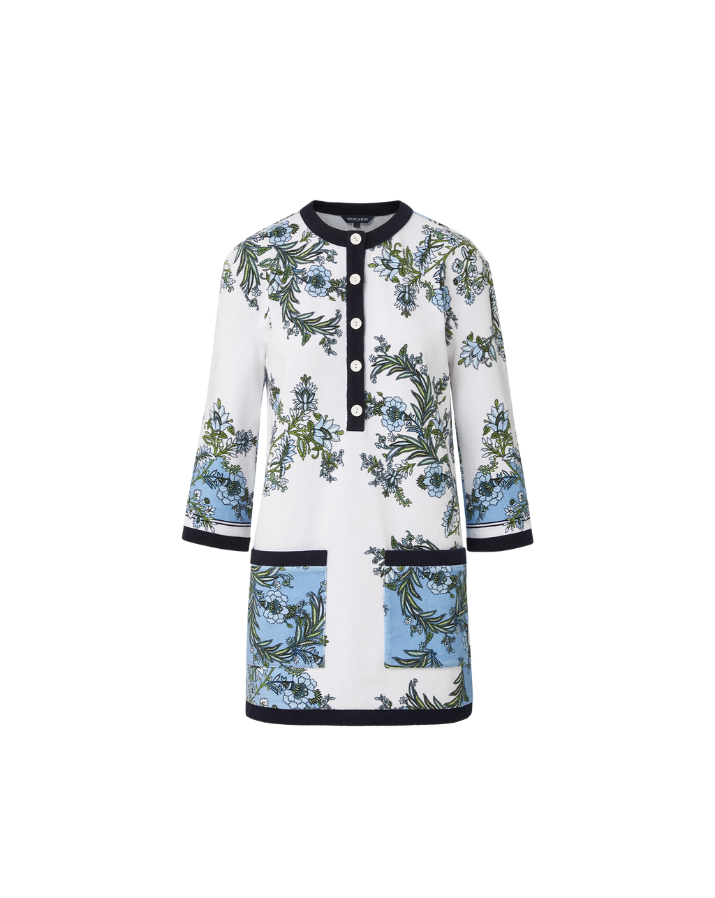 Veronica Beard Briarcliff Terry Tunic Dress Blue Jay Multi