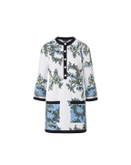 Veronica Beard Briarcliff Terry Tunic Dress Blue Jay Multi