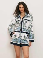 Veronica Beard Tijana Terry Short - Blue Jay Multi