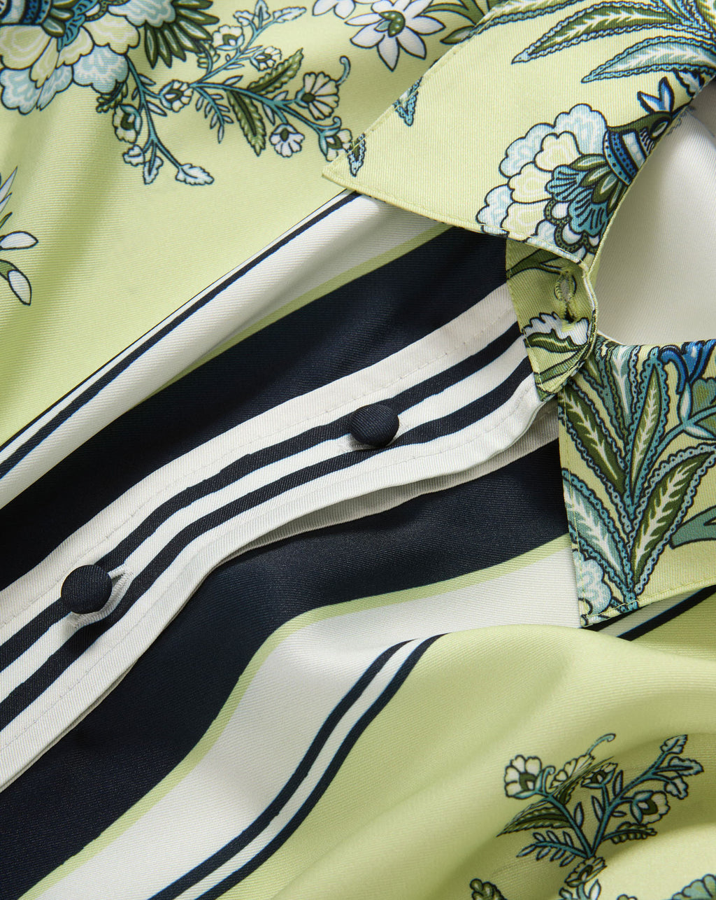 Veronica Beard Spruce Button-Down Shirt - Light Pistachio Multi