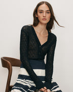 Veronica Beard Ingraham Linen Cardigan - Navy