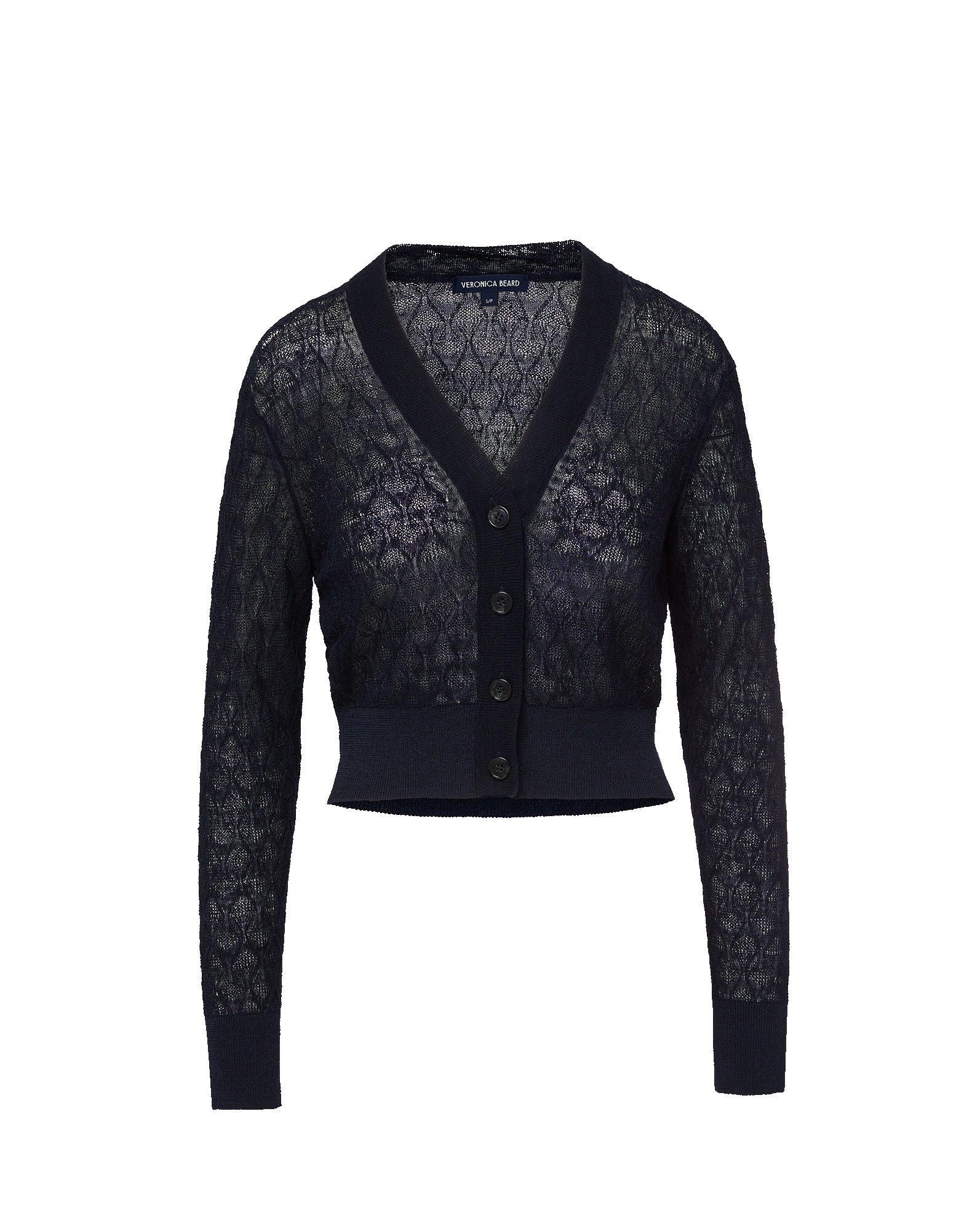 Ingraham Linen Cardigan in Navy | Veronica Beard
