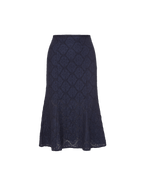 Massimo Midi Skirt in Navy Lace | Veronica Beard