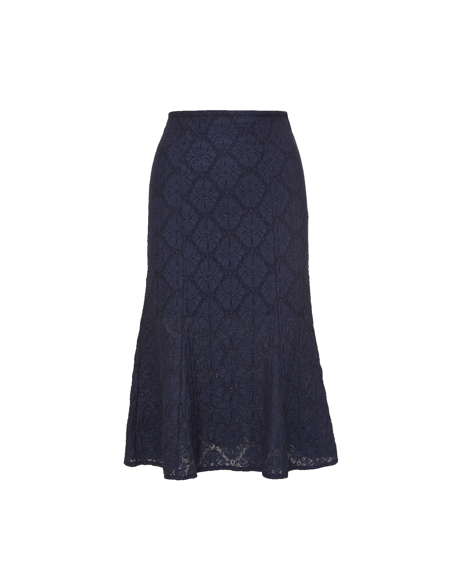 Massimo Midi Skirt in Navy Lace | Veronica Beard