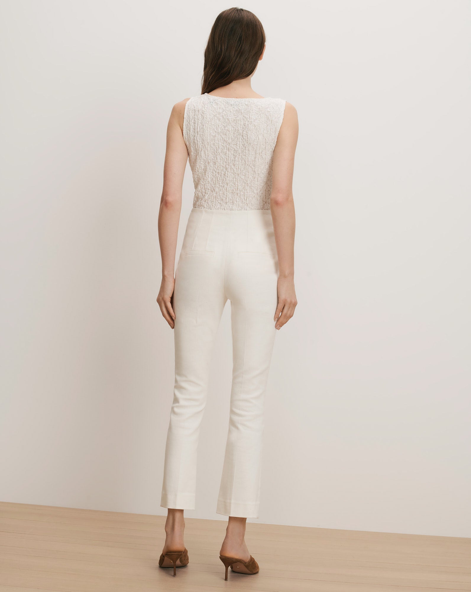 Selah Lace Tank Top in Dove | Veronica Beard