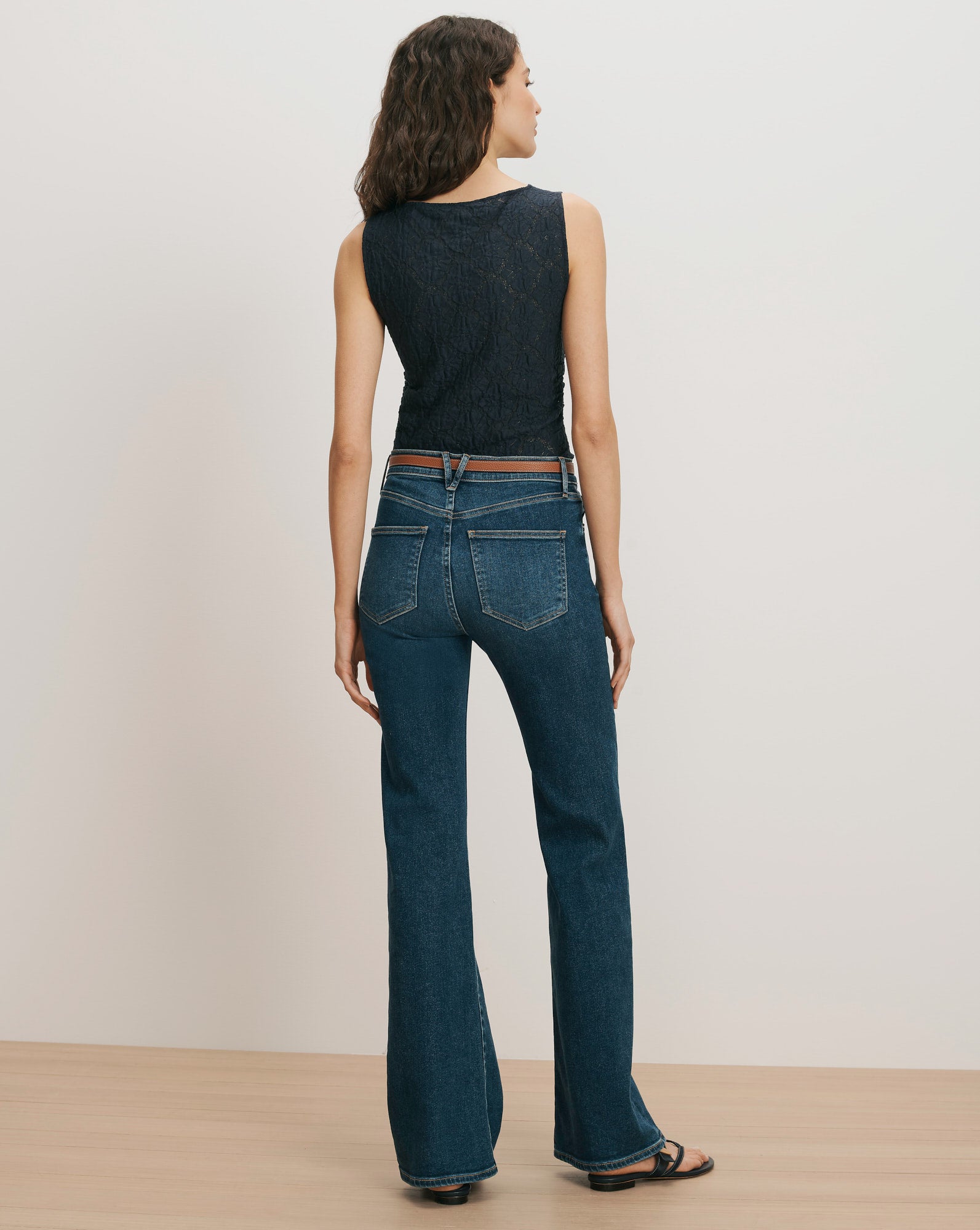 Veronica Beard Selah Lace Tank Top - Navy