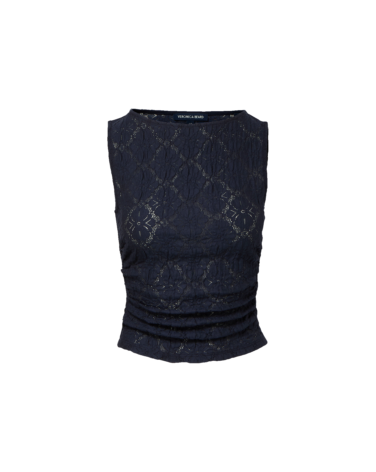 Veronica Beard Selah Lace Tank Top Navy