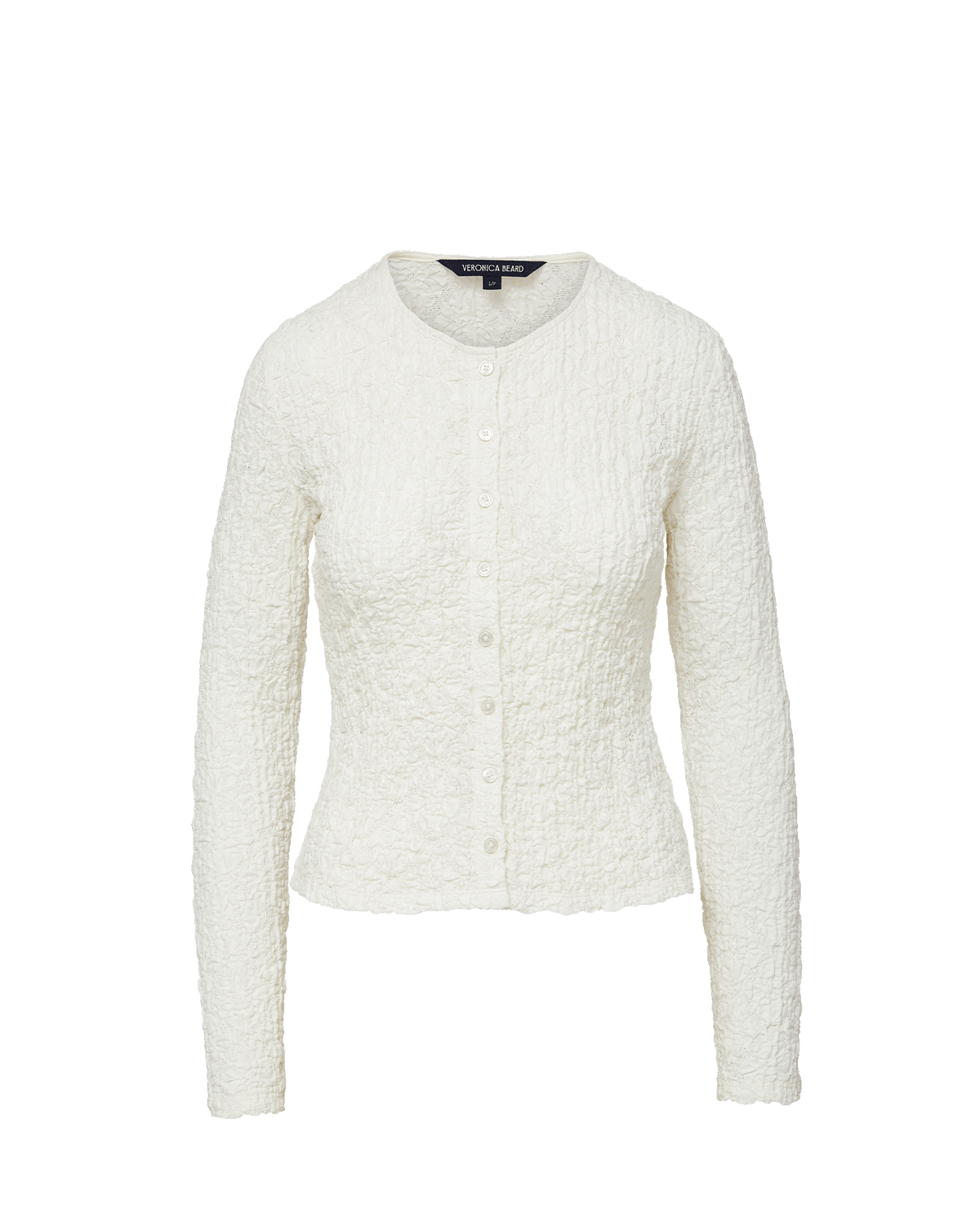 Gillingham Stretch-Lace Cardigan in Dove | Veronica Beard