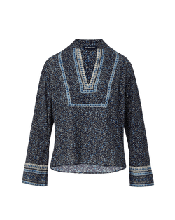 Veronica Beard Cyra Tunic Top - Navy Multi
