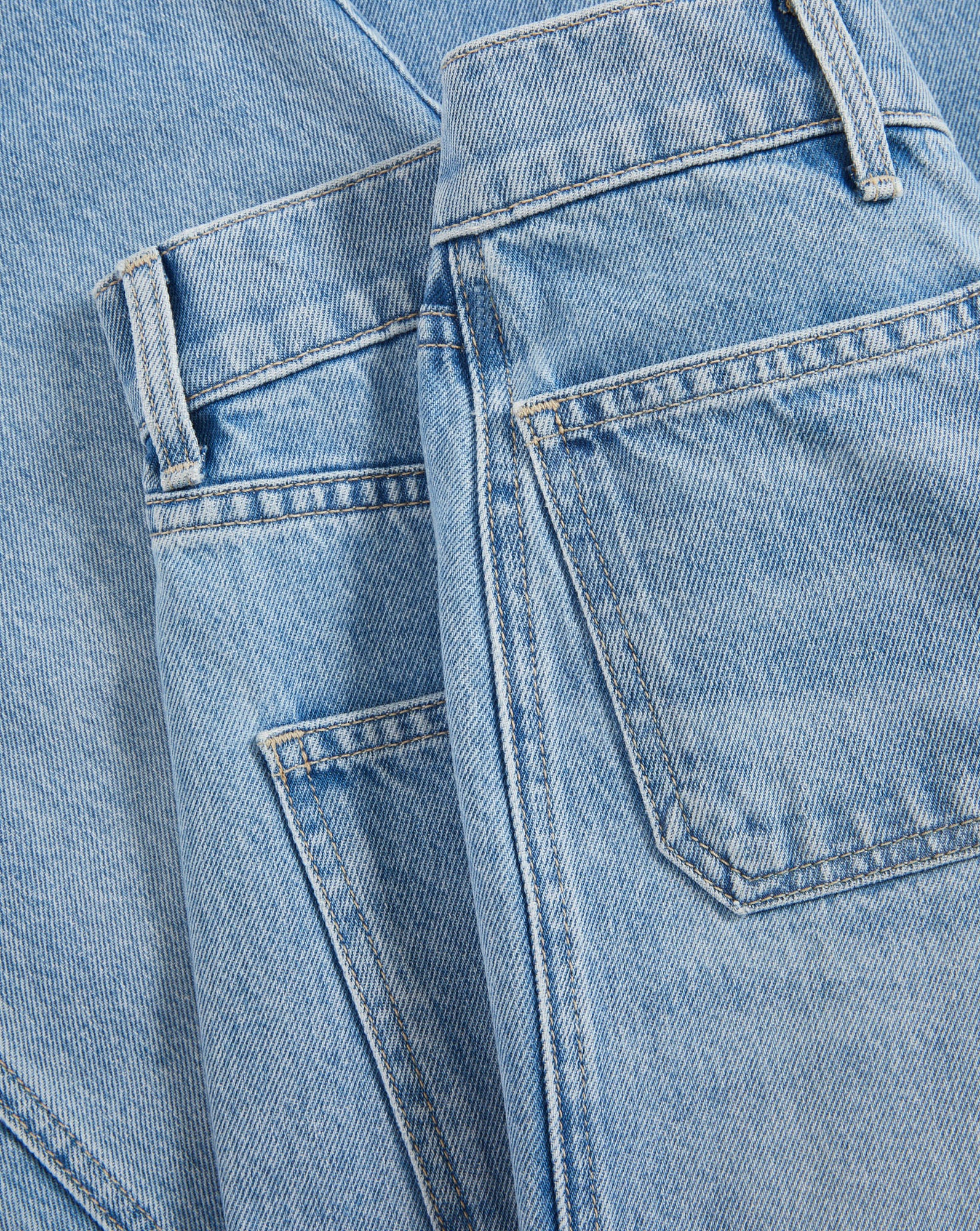 Taylor Cropped Patch-Pocket Wide-Leg Jean in Light Wash Big Splash