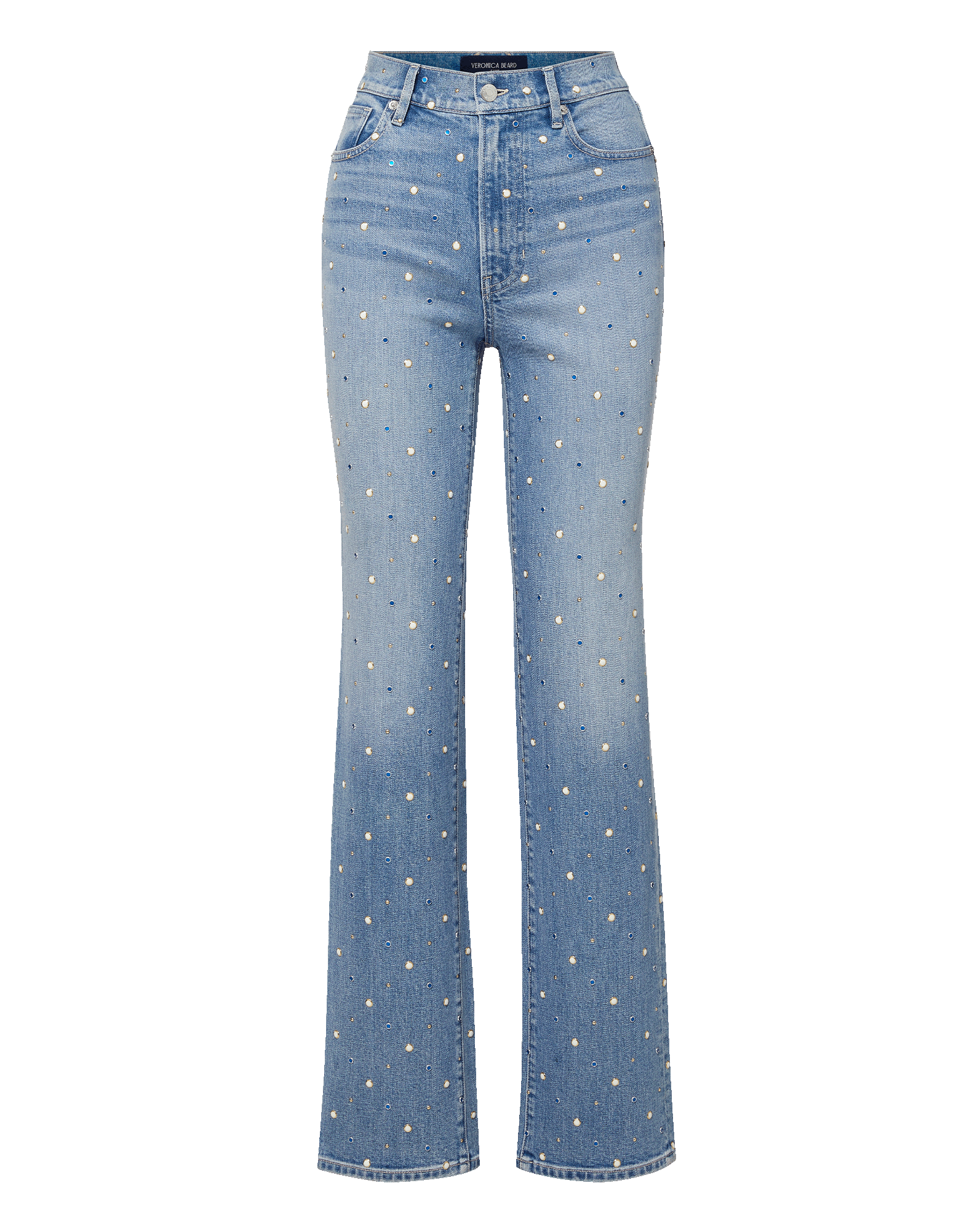 Dylan Embellished Straight-Leg Jean in Medium Wash Amethyst Frost