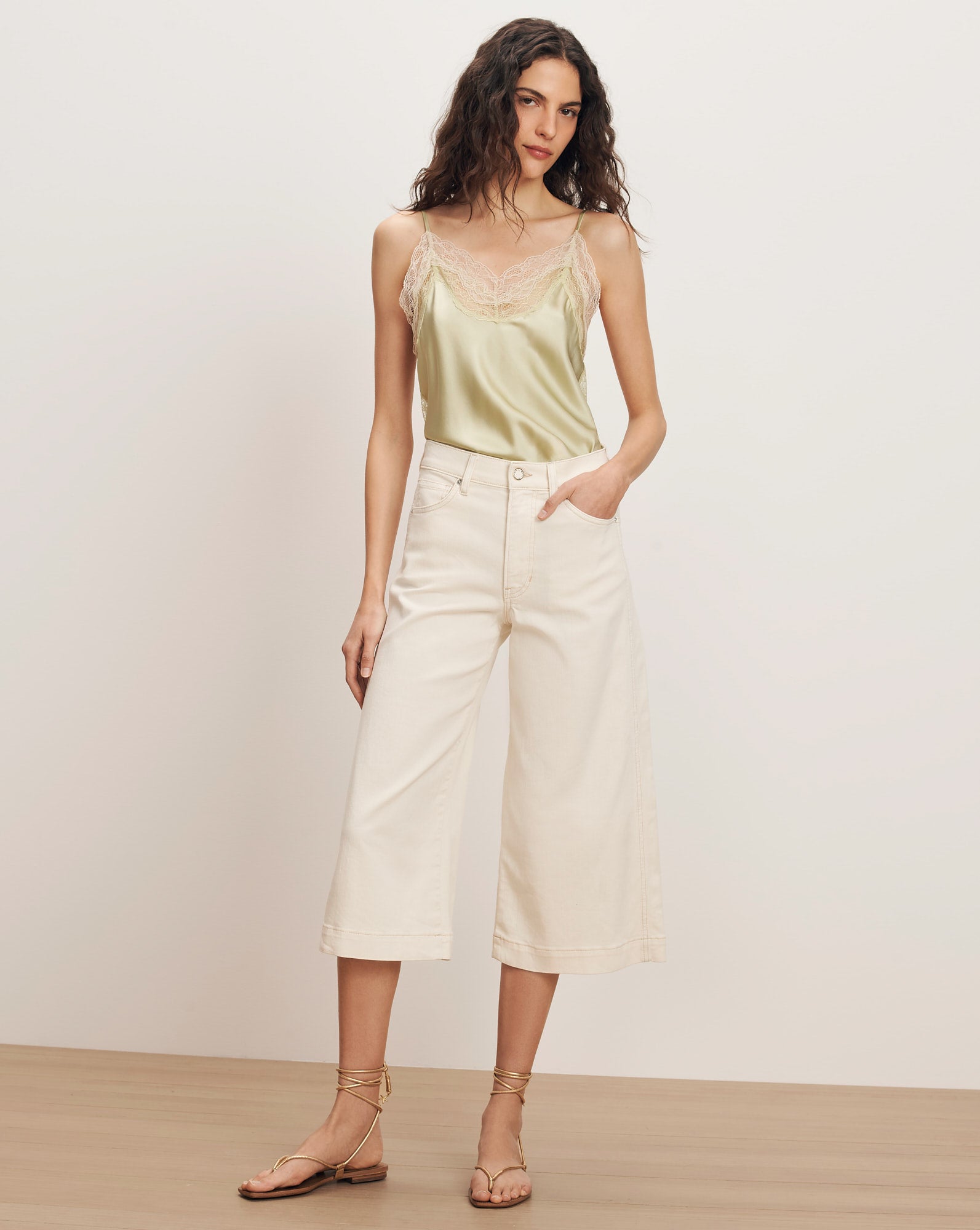 Marlowe Denim Culotte Ecru