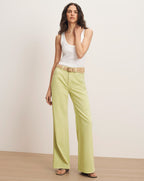 Veronica Beard Kasey Wide-Leg Jean - Pistachio