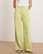 Veronica Beard Kasey Wide-Leg Jean - Pistachio
