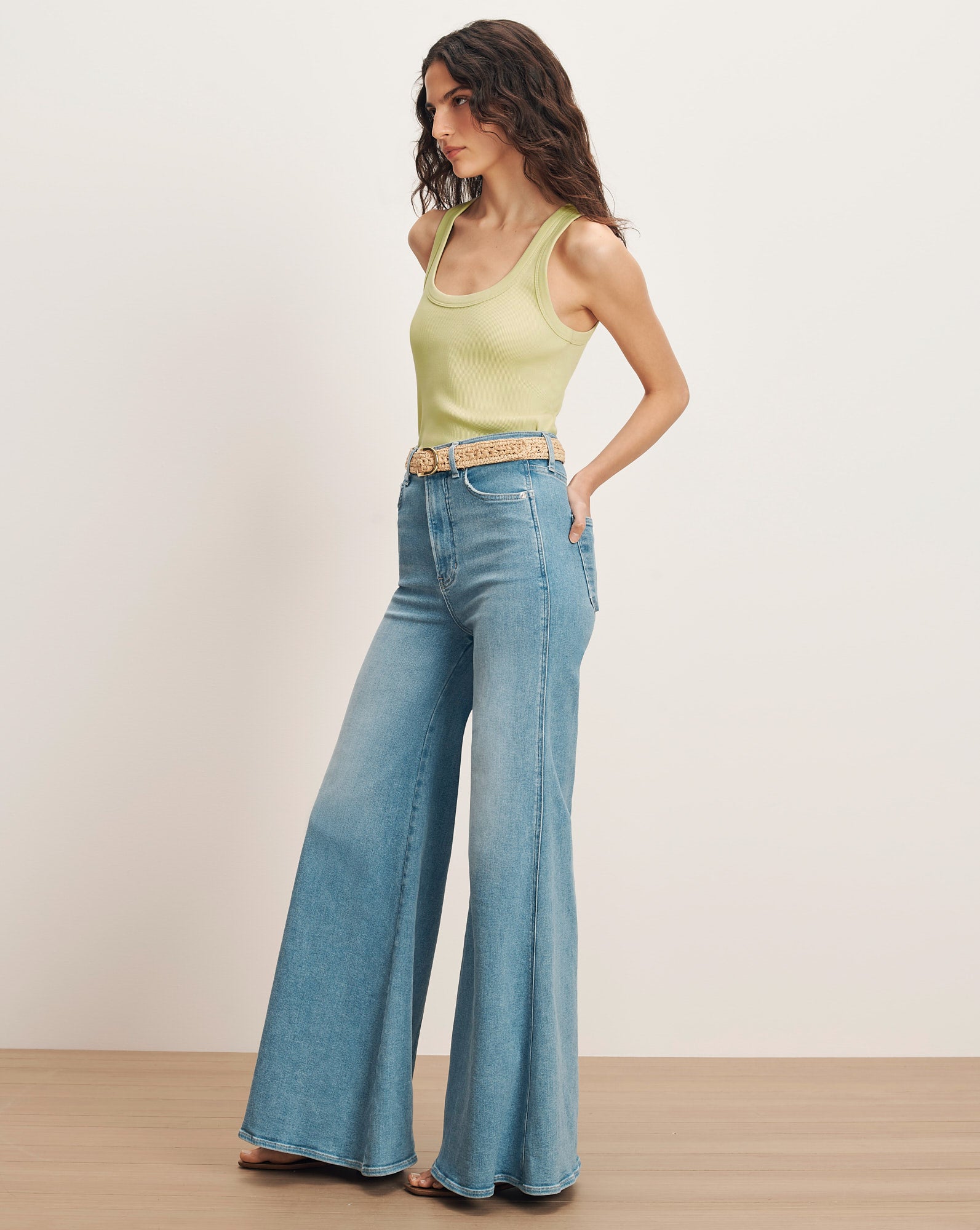 Birke Scoopneck Tank Top in Pistachio | Veronica Beard