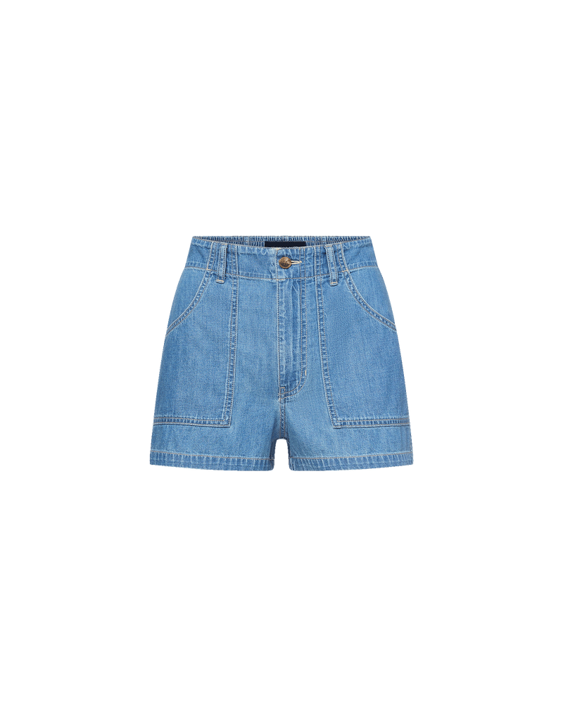 Elijah Denim Short in Rust Red | Veronica Beard