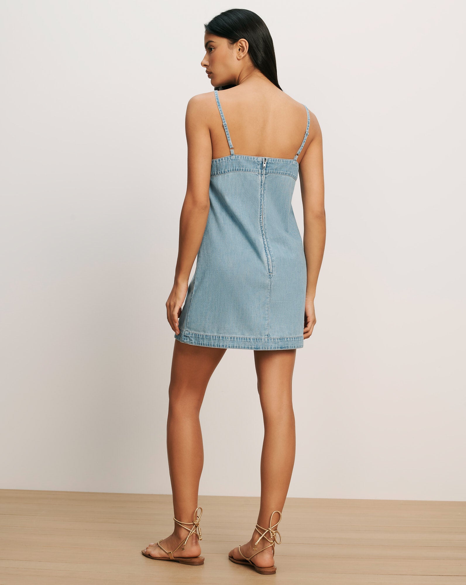 Chapmond Mini Dress in Blue Chambray Big Splash | Veronica Beard