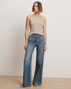 Veronica Beard Taylor Godet Wide-Leg Jean - Sneek Peek