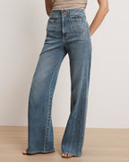 Veronica Beard Taylor Godet Wide-Leg Jean - Sneek Peek