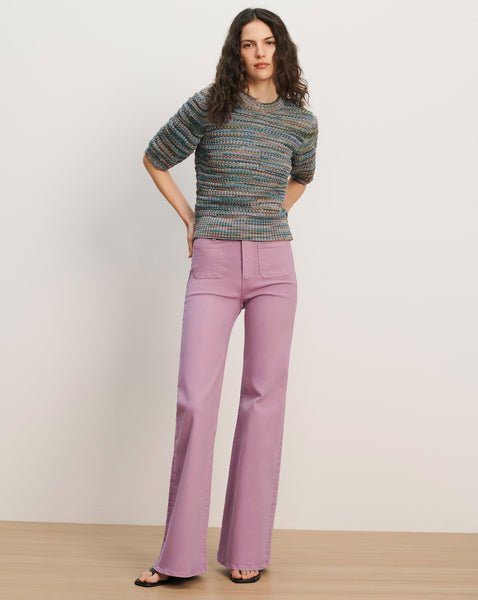 Joplin Patch-Pocket Flare Jean in Light Purple | Veronica Beard