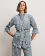 Veronica Beard Lane Burnout Denim Jacket - Lakeshore