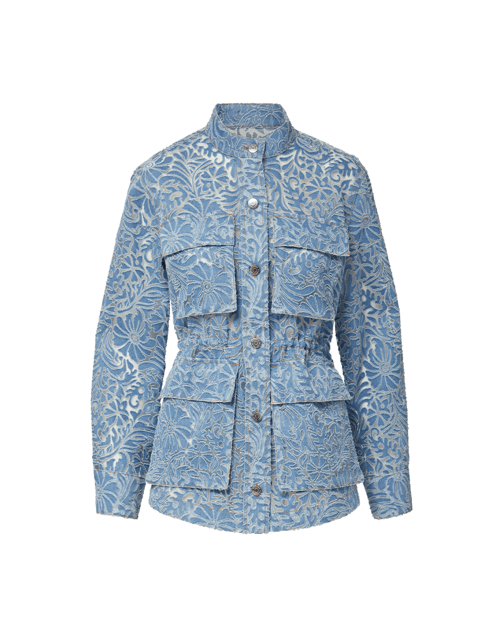 Veronica Beard Lane Burnout Denim Jacket - Lakeshore