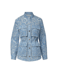 Veronica Beard Lane Burnout Denim Jacket - Lakeshore