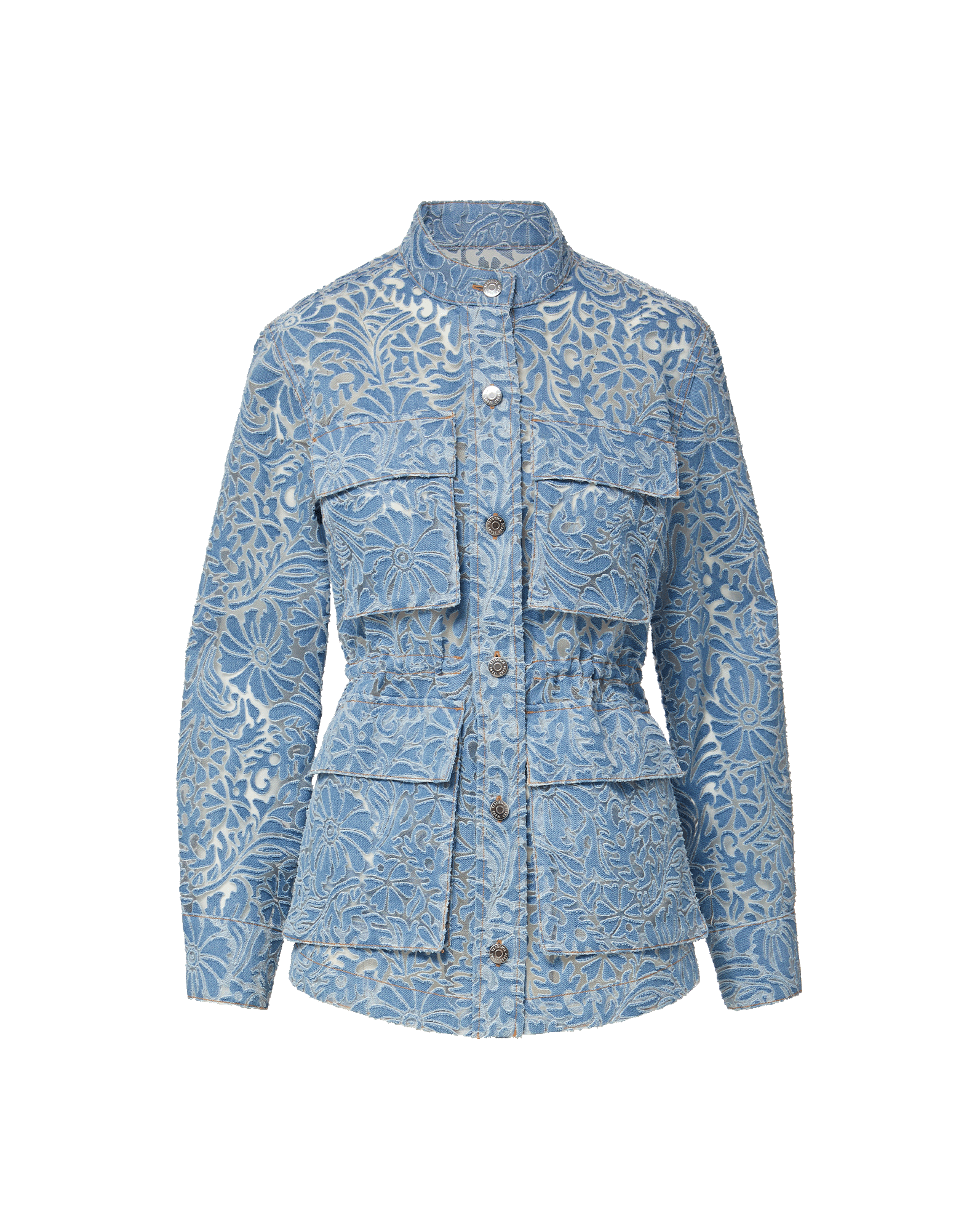 Veronica Beard Lane Burnout Denim Jacket - Lakeshore