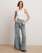 Veronica Beard Taylor Burnout Wide-Leg Jean - Lakeshore