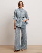 Veronica Beard Taylor Burnout Wide-Leg Jean - Lakeshore