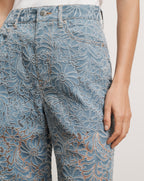 Veronica Beard Taylor Burnout Wide-Leg Jean - Lakeshore