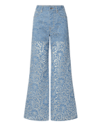 Veronica Beard Taylor Burnout Wide-Leg Jean - Lakeshore