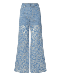 Veronica Beard Taylor Burnout Wide-Leg Jean - Lakeshore