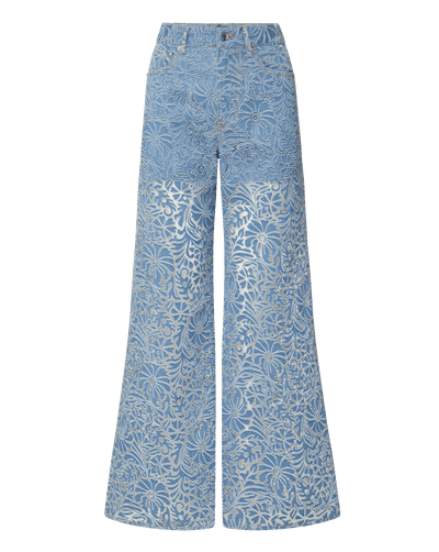 Veronica Beard Taylor Burnout Wide-Leg Jean - Lakeshore