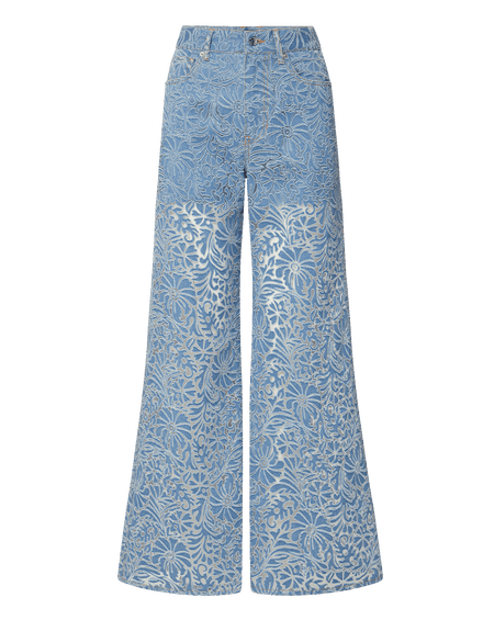 Veronica Beard Taylor Burnout Wide-Leg Jean - Lakeshore