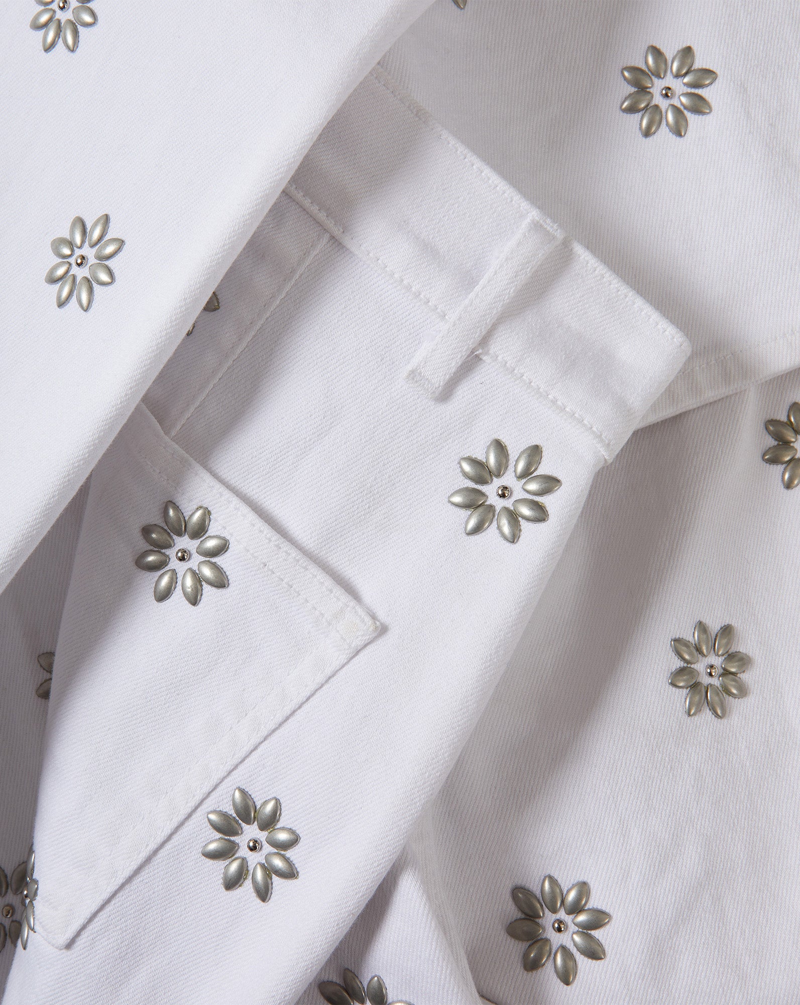 Grant Studded Wide-Leg Jean in White | Veronica Beard