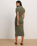 Veronica Beard Besser Polo Midi Dress - Stone Army