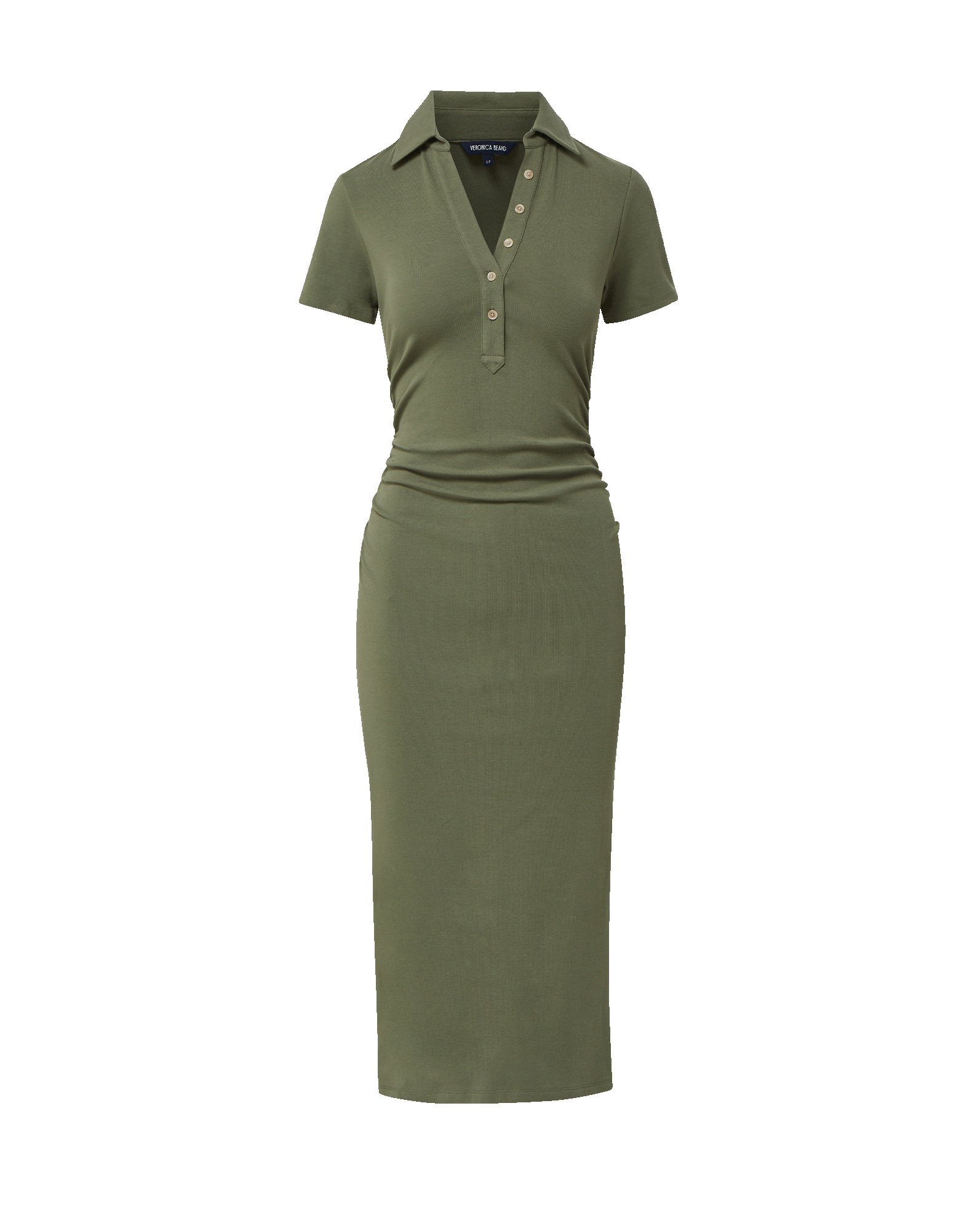 army green cocktail dress Veronica Beard Besser Polo Midi | Stone Color:Color name from the color link 3% Spandex neel for clothes Black Wedding Guest Dresses