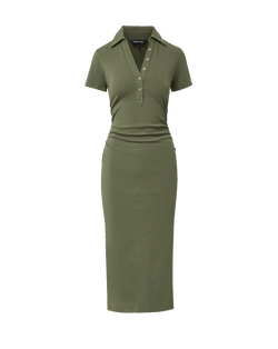 Veronica Beard Besser Polo Midi Dress - Stone Army