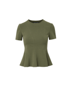 Veronica Beard Syverin Peplum T-Shirt - Stone Army