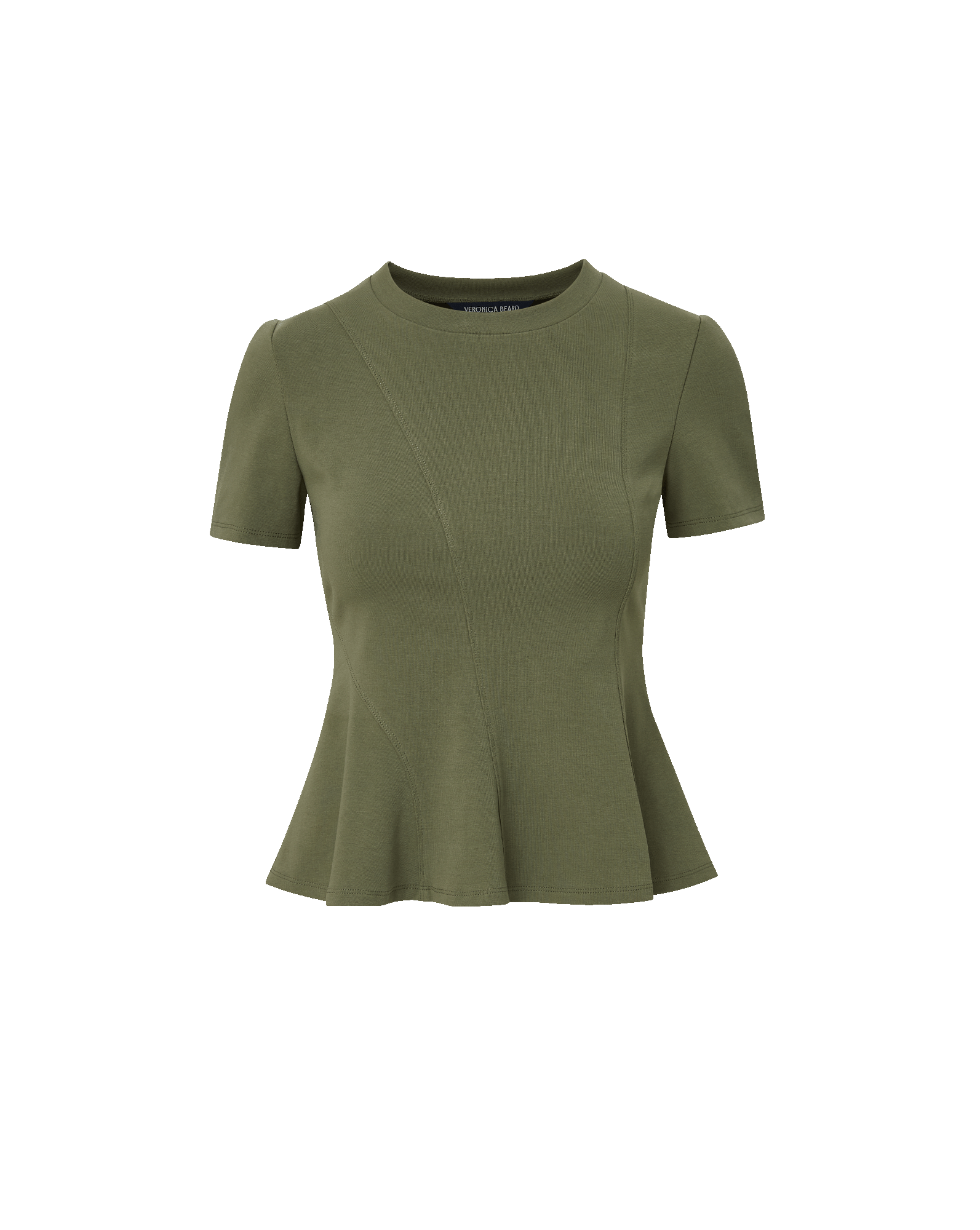 Veronica Beard Syverin Peplum T-Shirt - Stone Army