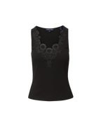 Veronica Beard Narcisa Embroidered Tank Top - Black