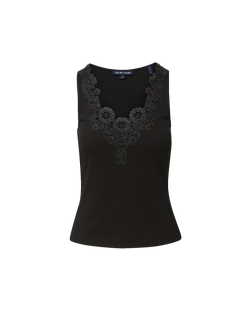 Veronica Beard Narcisa Embroidered Tank Top - Black
